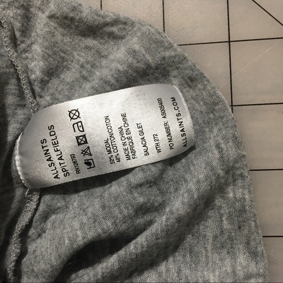 All saints salacia gilet vest xs grey jersey drape - Picture 5 of 5